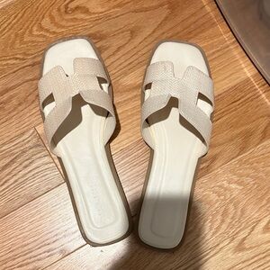 Billini Cream Slide Sandals